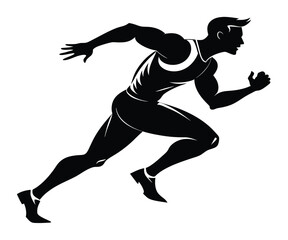 Silhouette Runner Athlete Male Fitness Sport