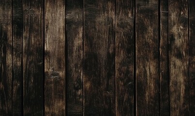 Obraz premium Dark brown wooden background with a rough texture, a dark wood surface with old wooden planks, a wood grain pattern, a dark wood banner template design