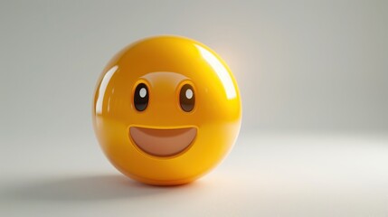 3D emoji close-up with a slight angle view, emphasizing realistic details and shading on a white surface