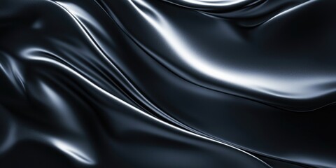 Fototapeta premium Close-up of shiny black fabric