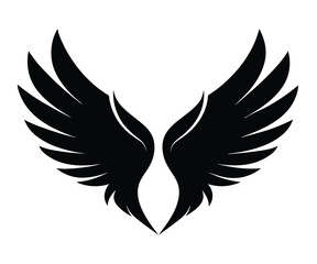 Black Silhouette Wings Spread Wide Design