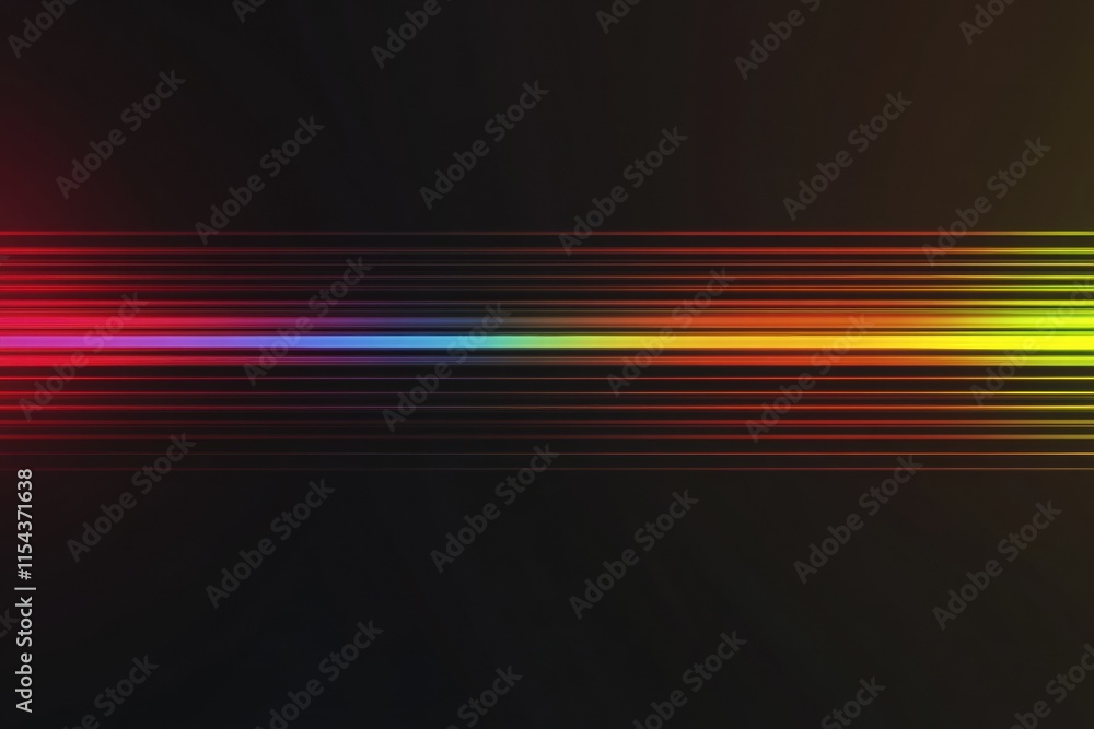 Poster Colorful abstract light streaks creating vibrant patterns in a dark background at night. Generative AI
