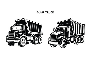 Customizable Dump Truck Silhouette Vector Illustration