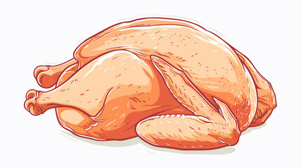 Raw Whole Chicken Icon Transparent Vector Isolated Flat
