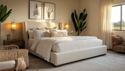 Serene Beige Bedroom Interior Design Calming Minimalist Space