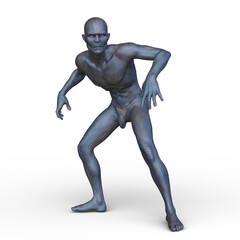 男性原始人　3DCGレンダリング