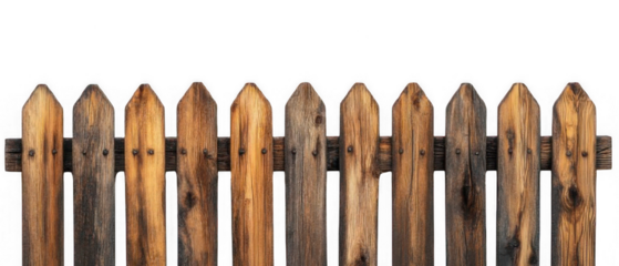 verja de madera sobre fondo transparente