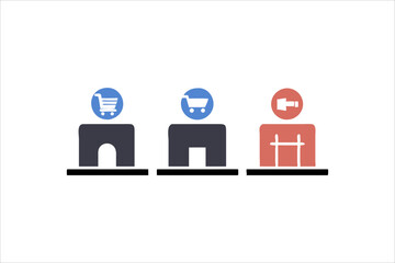 Shopping Mall and Public Icons Set