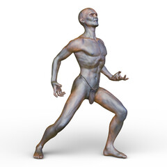 男性原始人　3DCGレンダリング