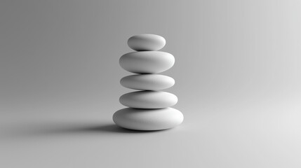 Zen Meditative Tranquility with Stacked Pebbles Photo
