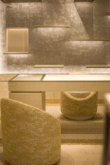 Empty shelves and cabinets in the store, rental. The mgagzin project