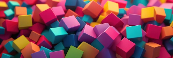 Colorful Cubes Abstract Background.
