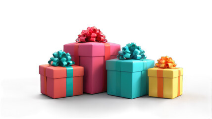 Obraz premium Colorful gift boxes with ribbons.
