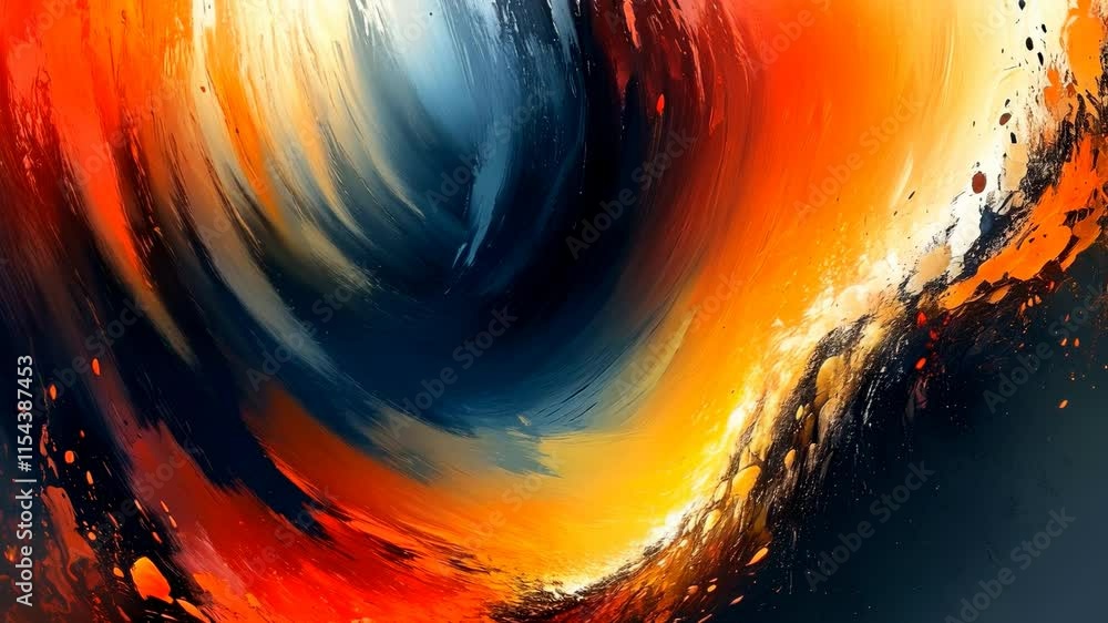 Poster a dynamic blend of warm colors creates an engaging visual experience.