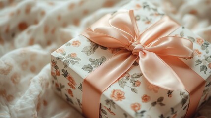 romantic gift wrapping in pastel tones with vintage-inspired details