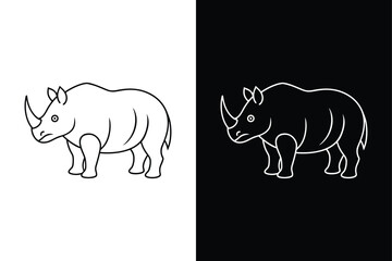 Rhino icon vector on White Background ,Vector Art Illustration on white background.