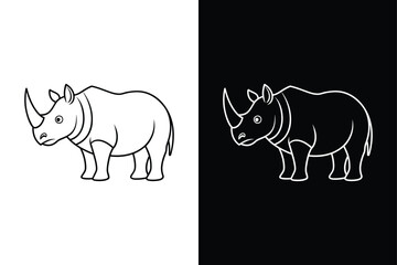 Rhino icon vector on White Background ,Vector Art Illustration on white background.