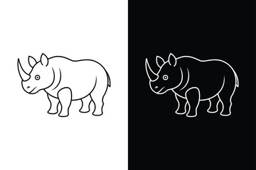 Rhino icon vector on White Background ,Vector Art Illustration on white background.
