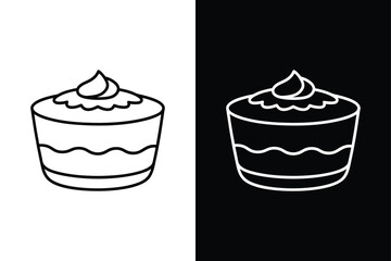 Tiramisu icon vector on White Background ,Vector Art Illustration on white background.