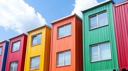 Obraz premium Colorful Building Facades with Natural Lighting