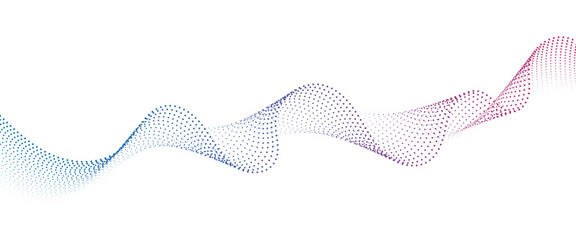 Flowing Dot Wave halftone gradient pattern on transparent background	
