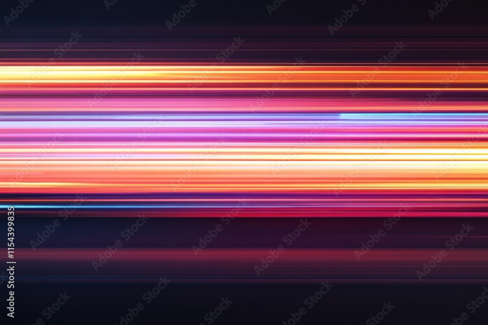 Poster colorful abstract light streaks creating a vibrant visual effect in a dark space at night. generativ