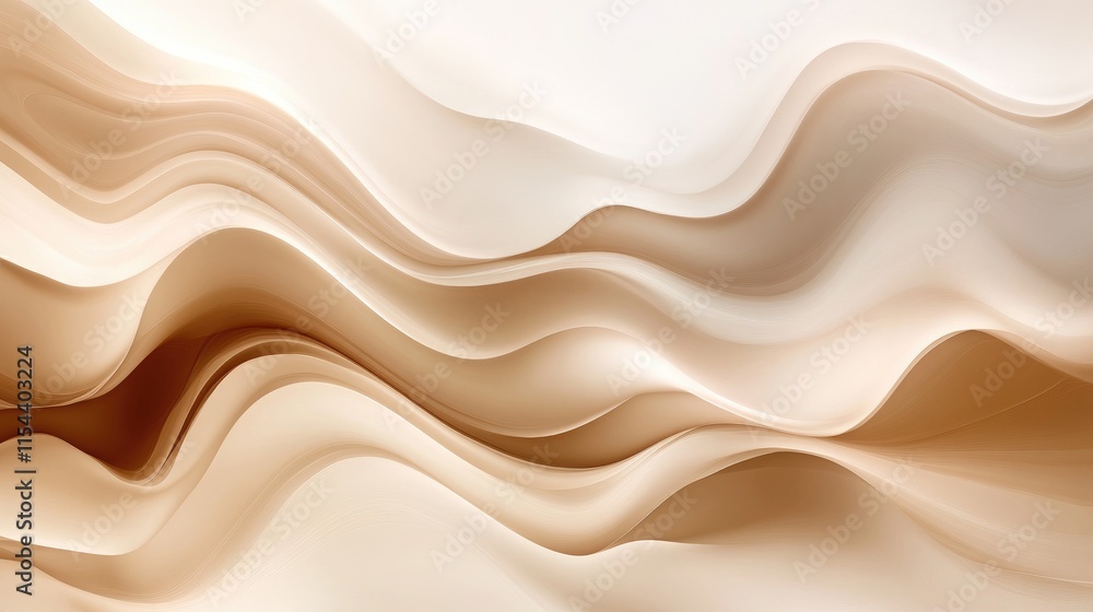 Aufkleber abstract cream and beige wave patterns for background design