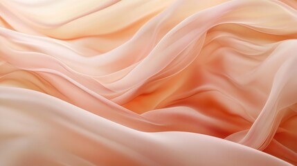 Fototapeta premium Soft Flowing Fabric Textures in Warm Peach and Coral Tones
