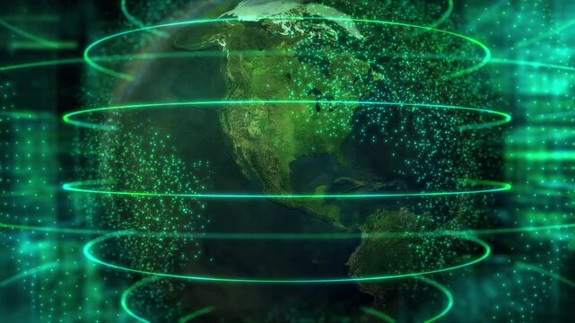 Virtual sphere around the Earth, global connectivity and digitalization