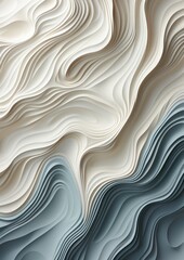 Abstract 3D Paper-Like Texture with Flowing Layered Patterns