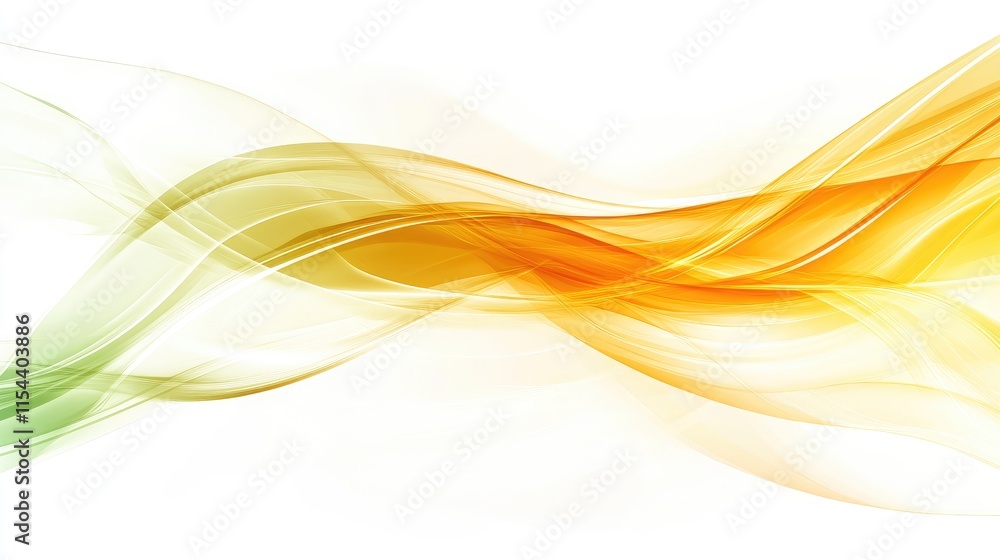 Aufkleber abstract waves in soft orange and green tones for background use