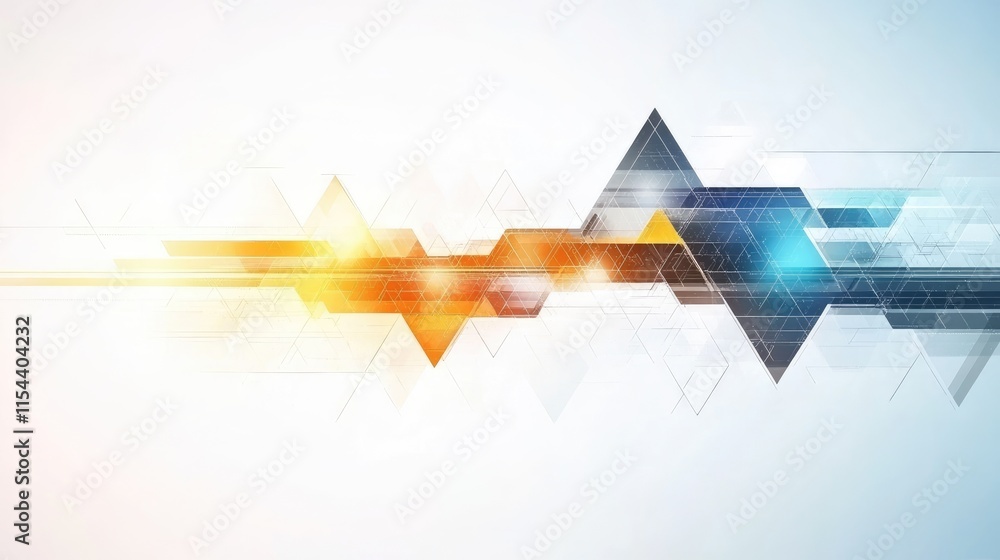 Poster abstract geometric wave pattern with vibrant color gradients