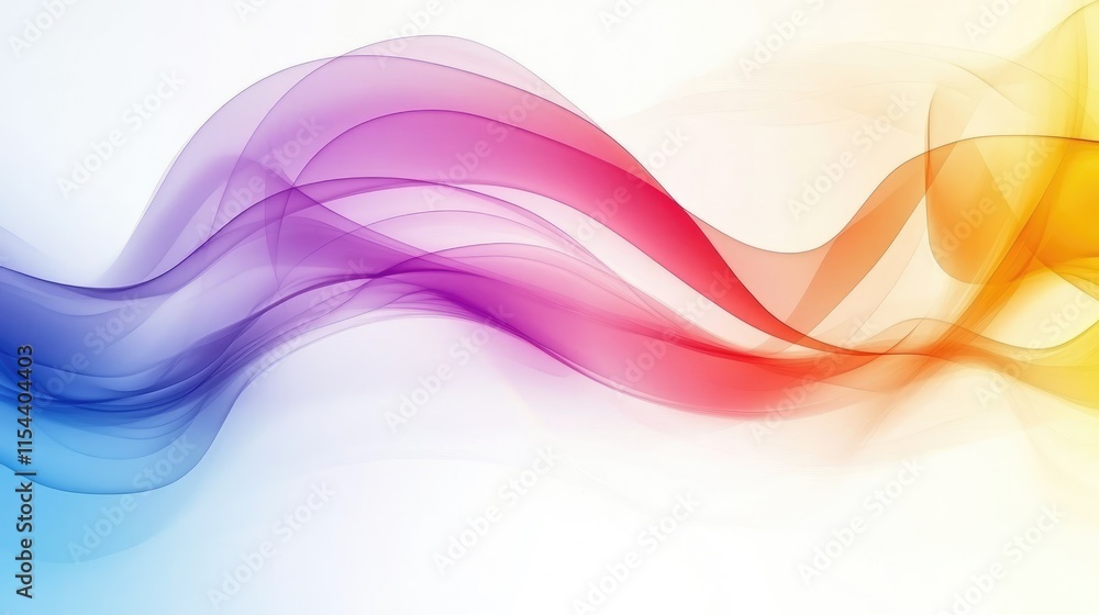 Poster colorful abstract waves with smooth flowing design patterns
