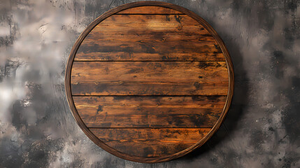 A top view of a round wooden table showcasing its rich grain and texture, perfect for rustic or contemporary decor. transparent background. Pinnacle. Illustration
