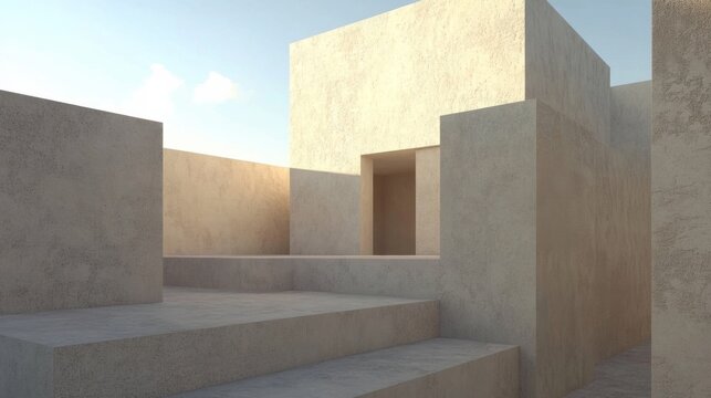 Modern Architecture with Sharp Angles under Clear Sky