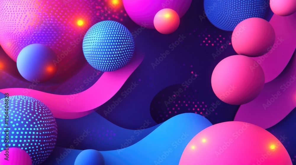 Poster abstract colorful background with geometric shapes and waves