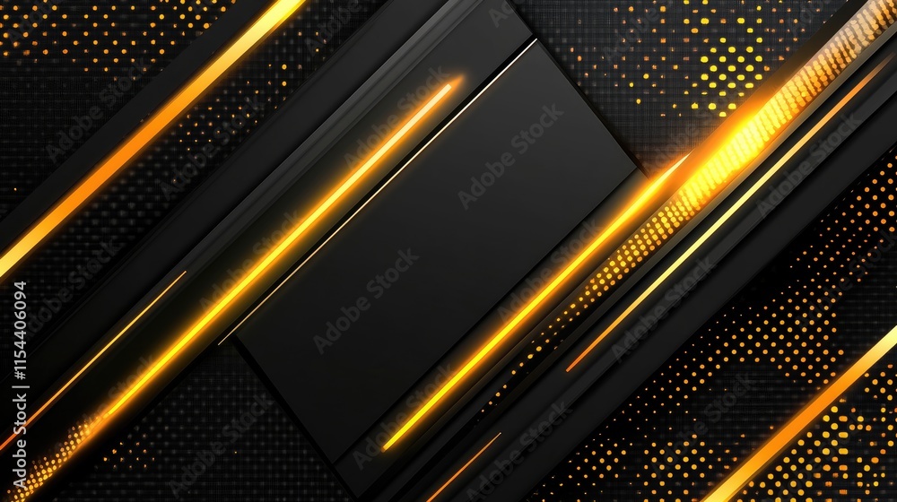 Poster abstract background with golden lines and dark textures for design