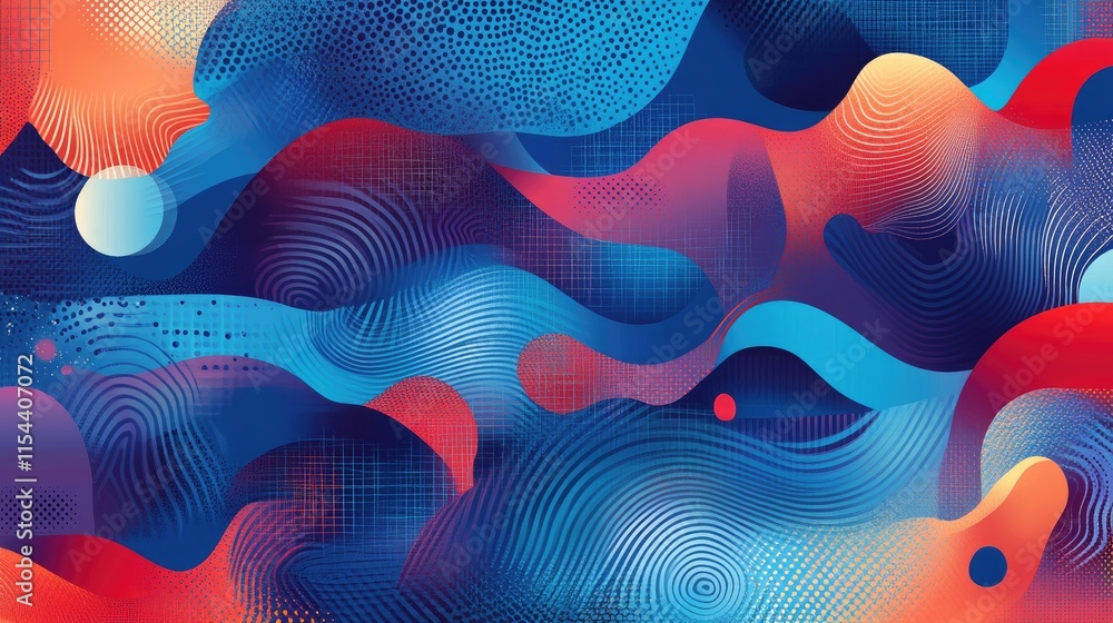 Poster Abstract Colorful Wave Patterns with Smooth Gradients and Textures