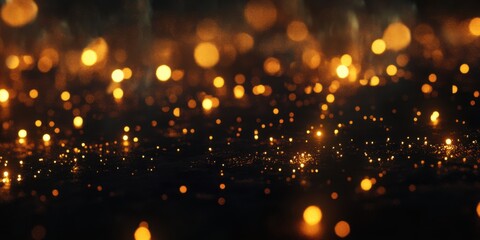 Fondo brillante con destellos dorados sobre una superficie oscura