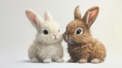 Imagen de conejitos adorables en un fondo claro