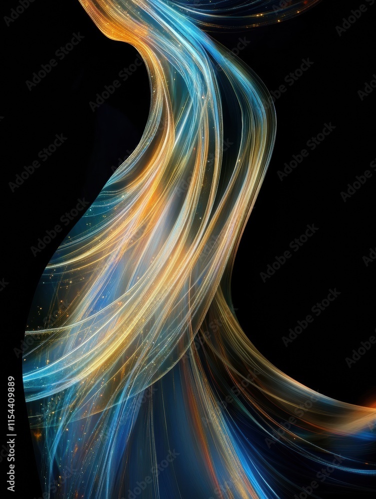 Aufkleber colorful light streaks create an abstract dance of energy in a dark background. generative ai