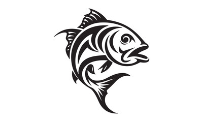 Naklejka premium Cute Fish Illustration. Set of fish vector illustration for fishing logo. Cartoon, Clipart, and Line Art Design Adorable fish illustration, ideal for cartoons, and creative design projects.