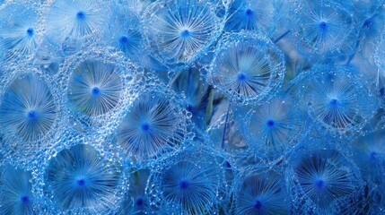 Imagen macro de burbujas azules