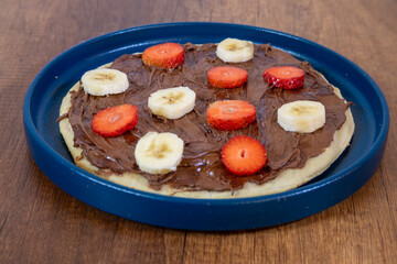 Nutella pizza with banana