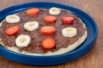 Nutella pizza with banana