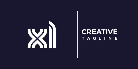 X and L logo design. XL abstract Letters Logo Monogram. This logo design is the process of creating a visual symbol that represents a brand, company, or individual.