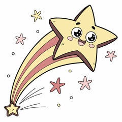 Obraz premium cartoon shooting star