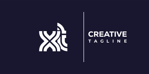 X and T logo design. XT abstract Letters Logo Monogram. This logo design is the process of creating a visual symbol that represents a brand, company, or individual.