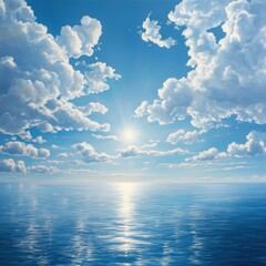 Paisaje mar cielo nubes