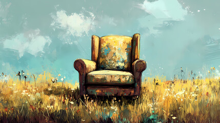 A new style of chair. Hinterland. Illustration